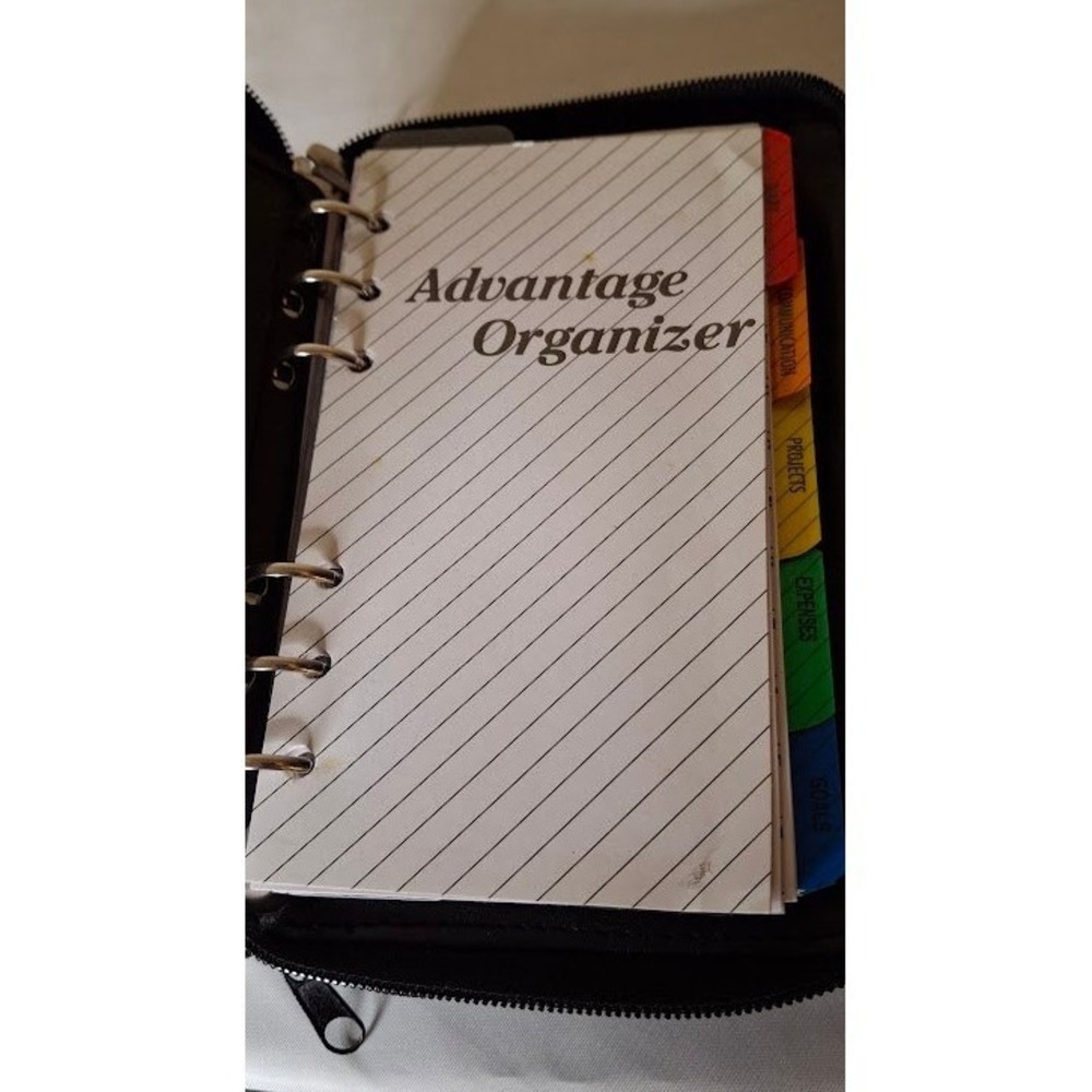 Advantage Organizer Black Planner Wallet 6-Ring Binder Calculator Phone Pocket